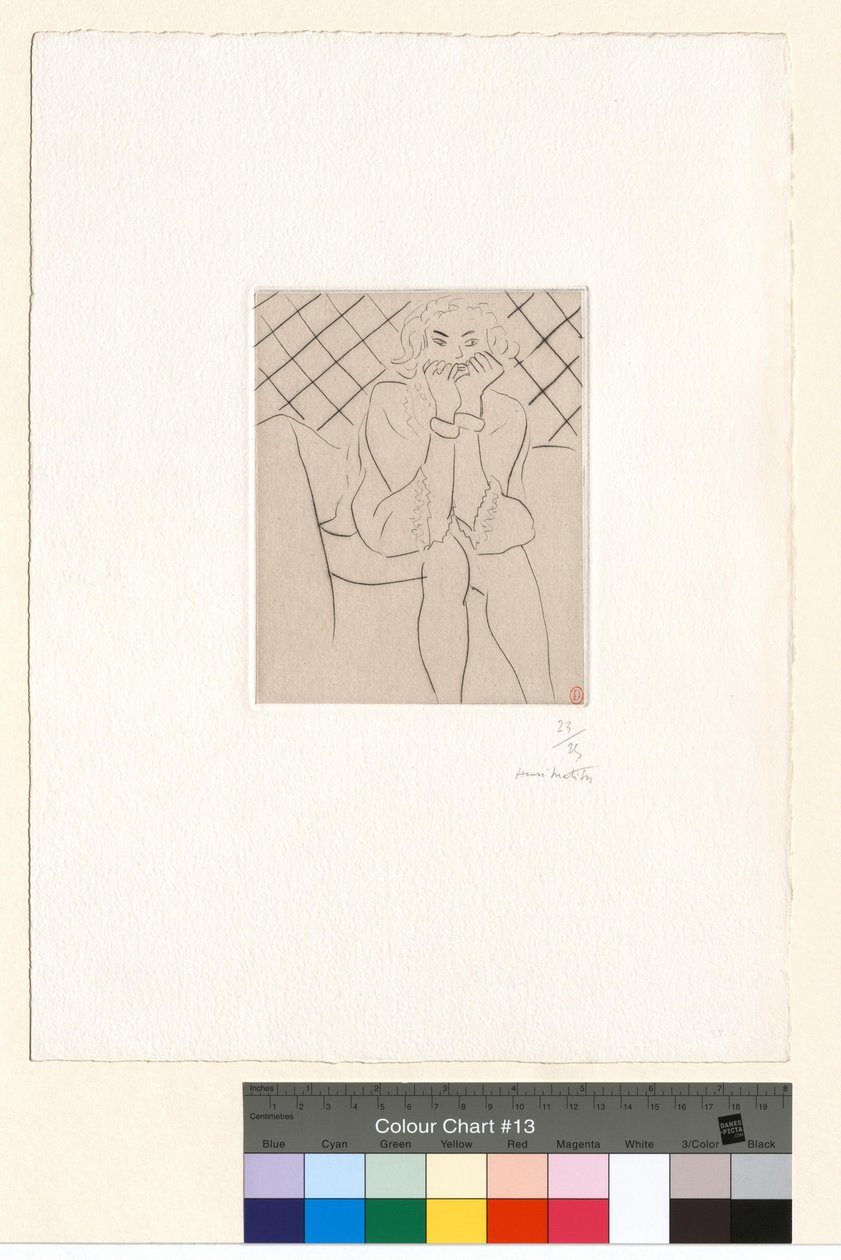 Sittende figur, hender ved haken av Henri Matisse