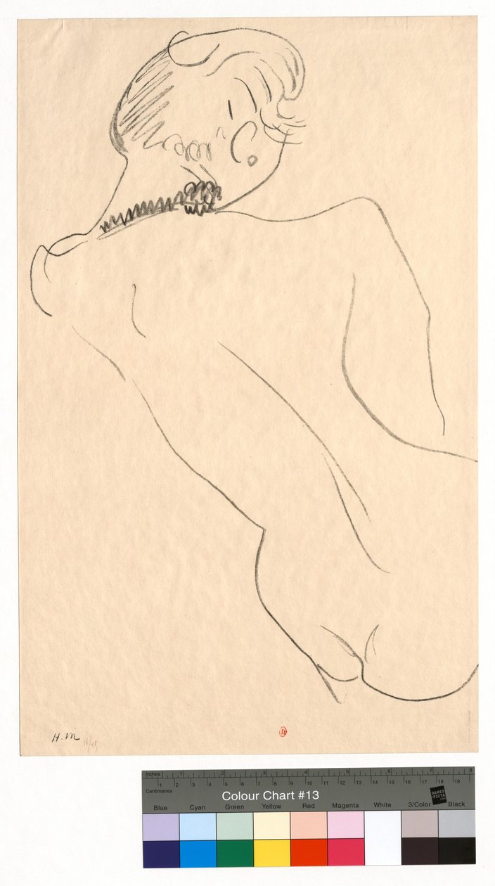 Figur sett bakfra med svart halskjede av Henri Matisse