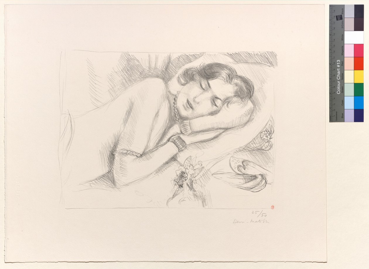 Sovende figur med tøfler av Henri Matisse