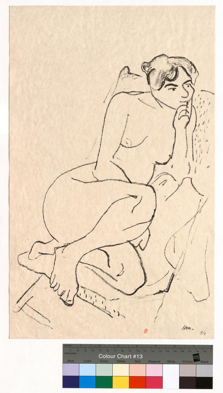 Tankefull figur i en klappstol av Henri Matisse