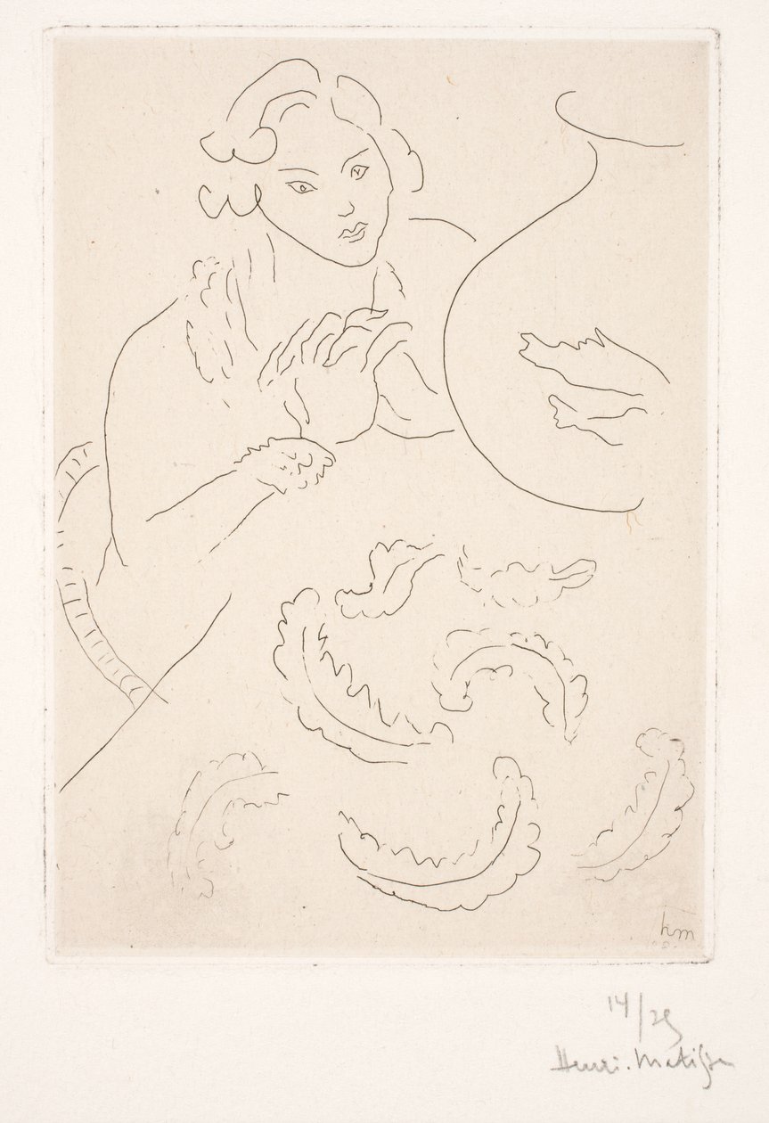 Figur nær gullfisk av Henri Matisse