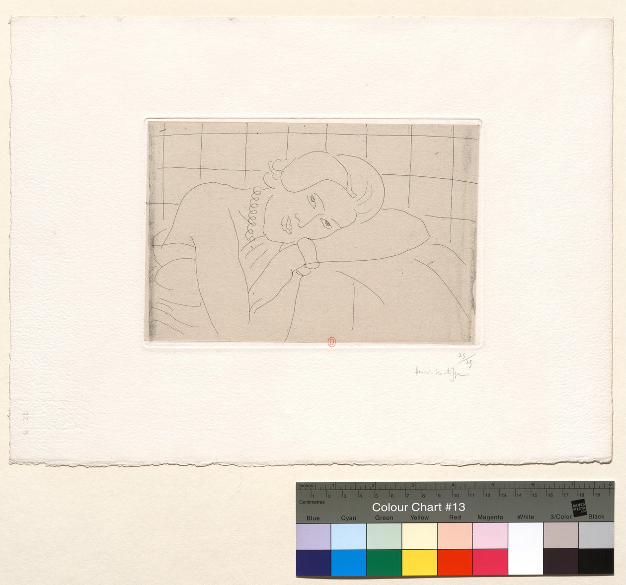 Figur, hodet hvilende på venstre arm av Henri Matisse