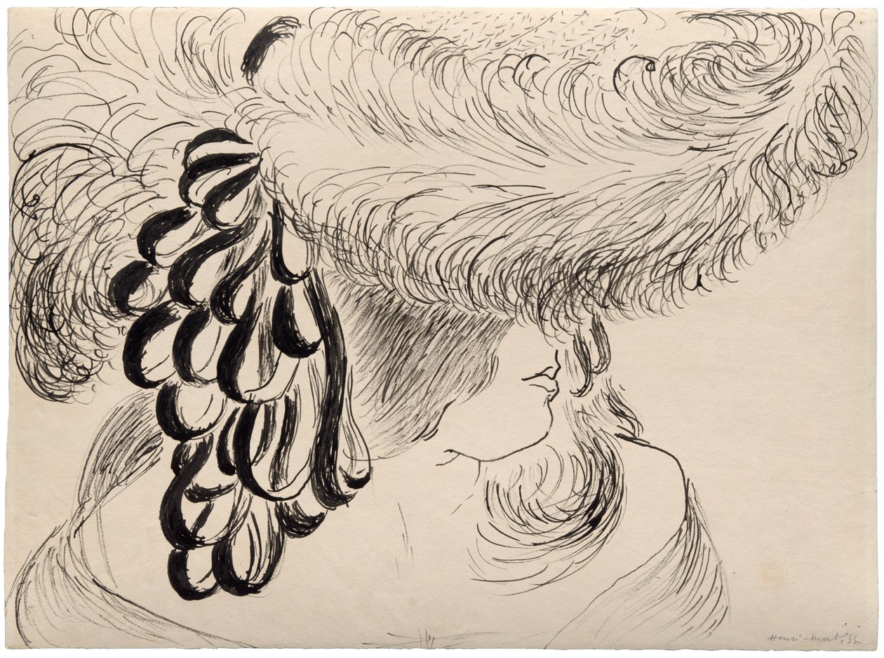 Jente med fjærprydet hatt (Mlle Antoinette) av Henri Matisse