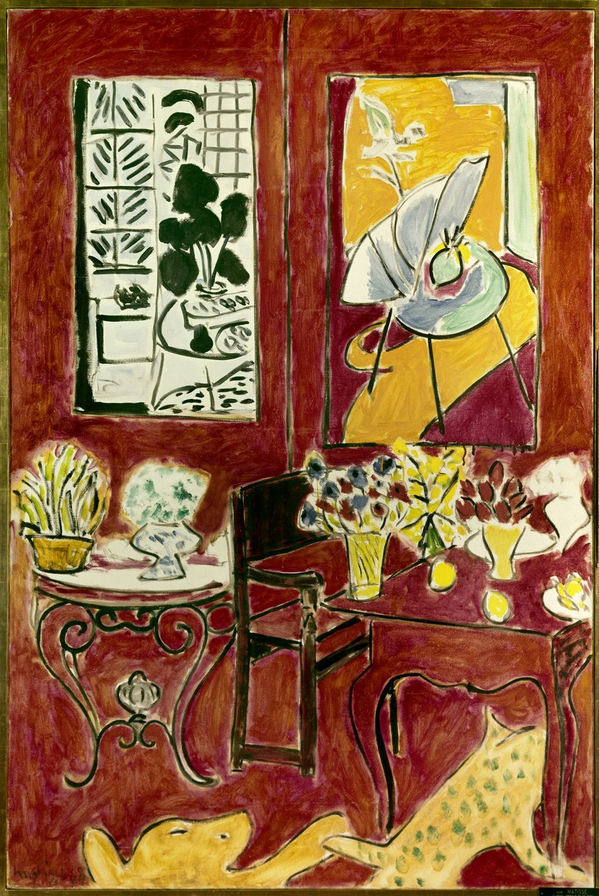 Stort rødt interiør 1948 (olje på lerret) av Henri Matisse