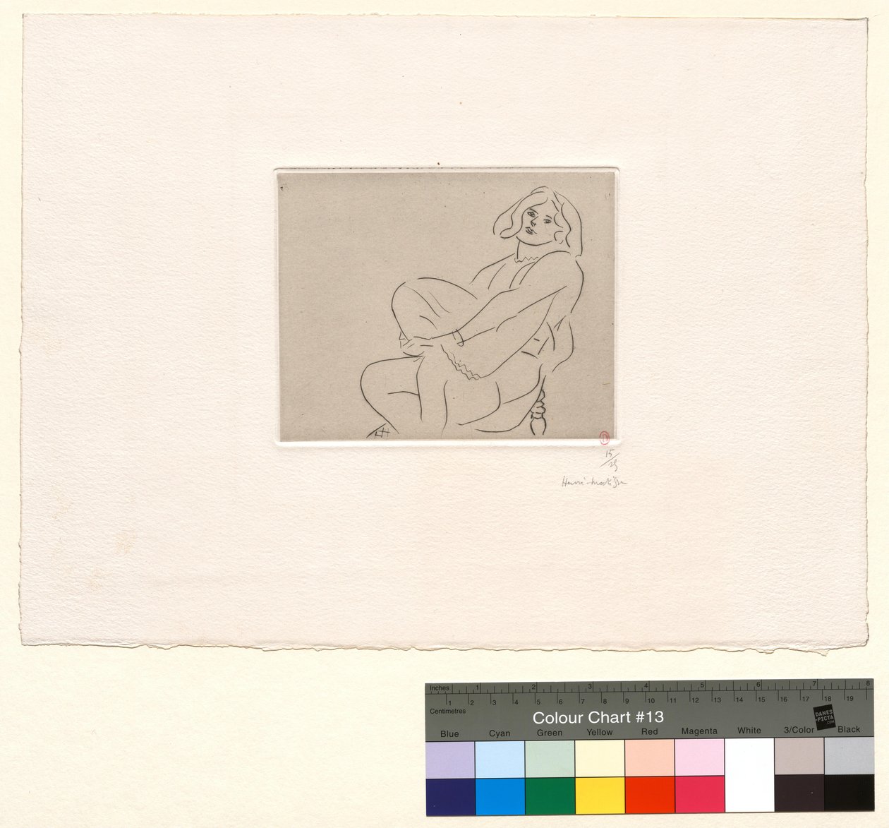 Ung kvinne som omfavner sitt venstre kne av Henri Matisse