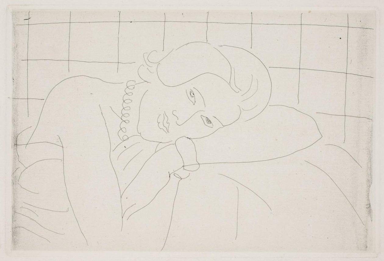 Kvinne som hviler hodet på armen. Halvfigur av Henri Matisse