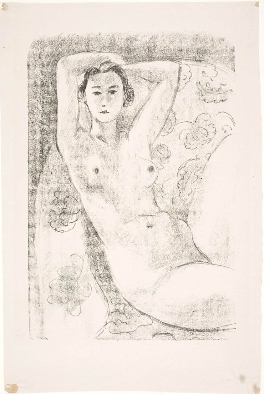 Kvinnelig modell, sittende i en lenestol av Henri Matisse