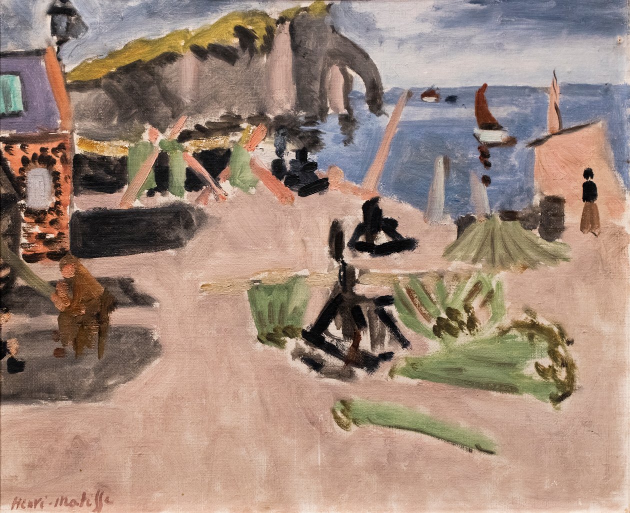 Aval-klippen og hytta av Henri Matisse