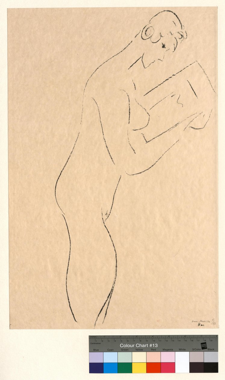 Lesing, naken i profil av Henri Matisse