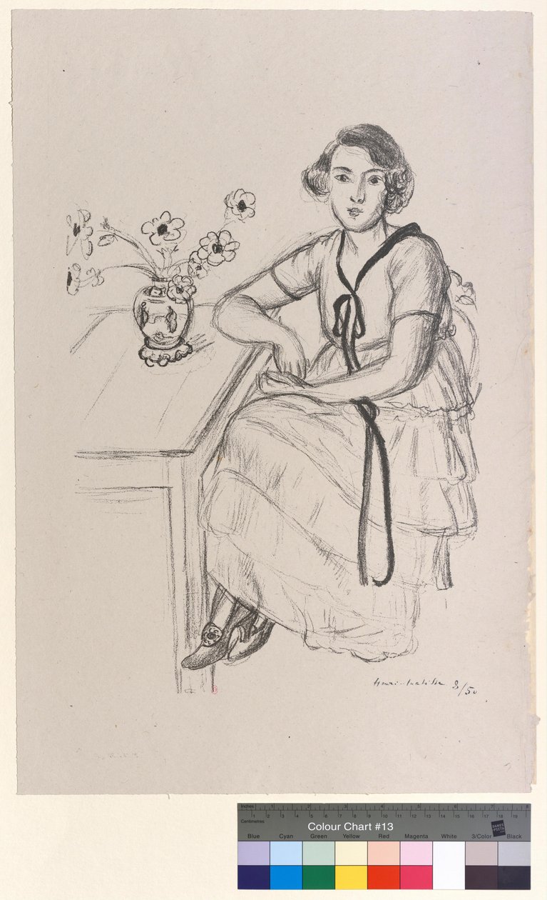 Den gule kjolen med det svarte båndet av Henri Matisse