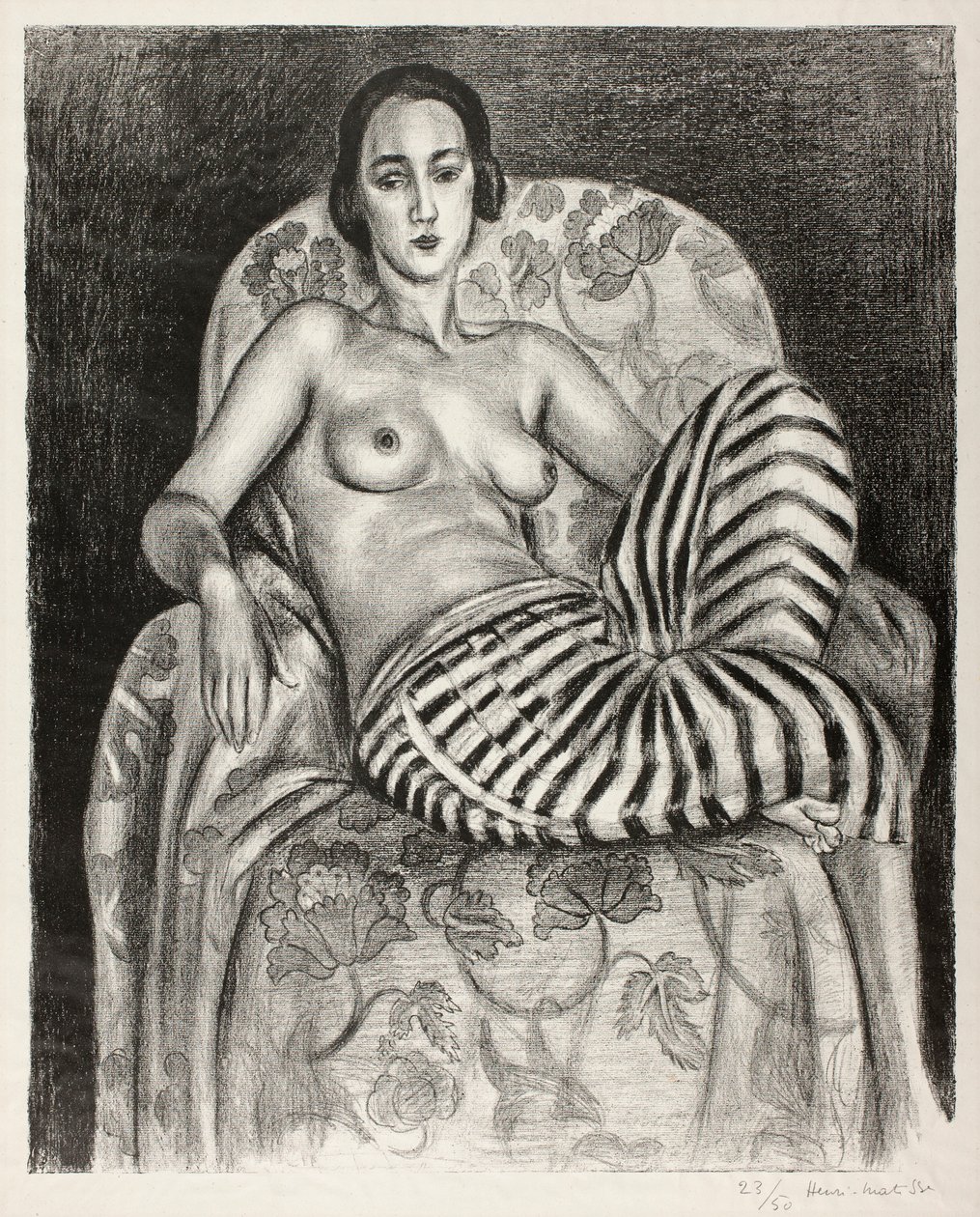 Stor odalisk i stripete haremsbukser av Henri Matisse