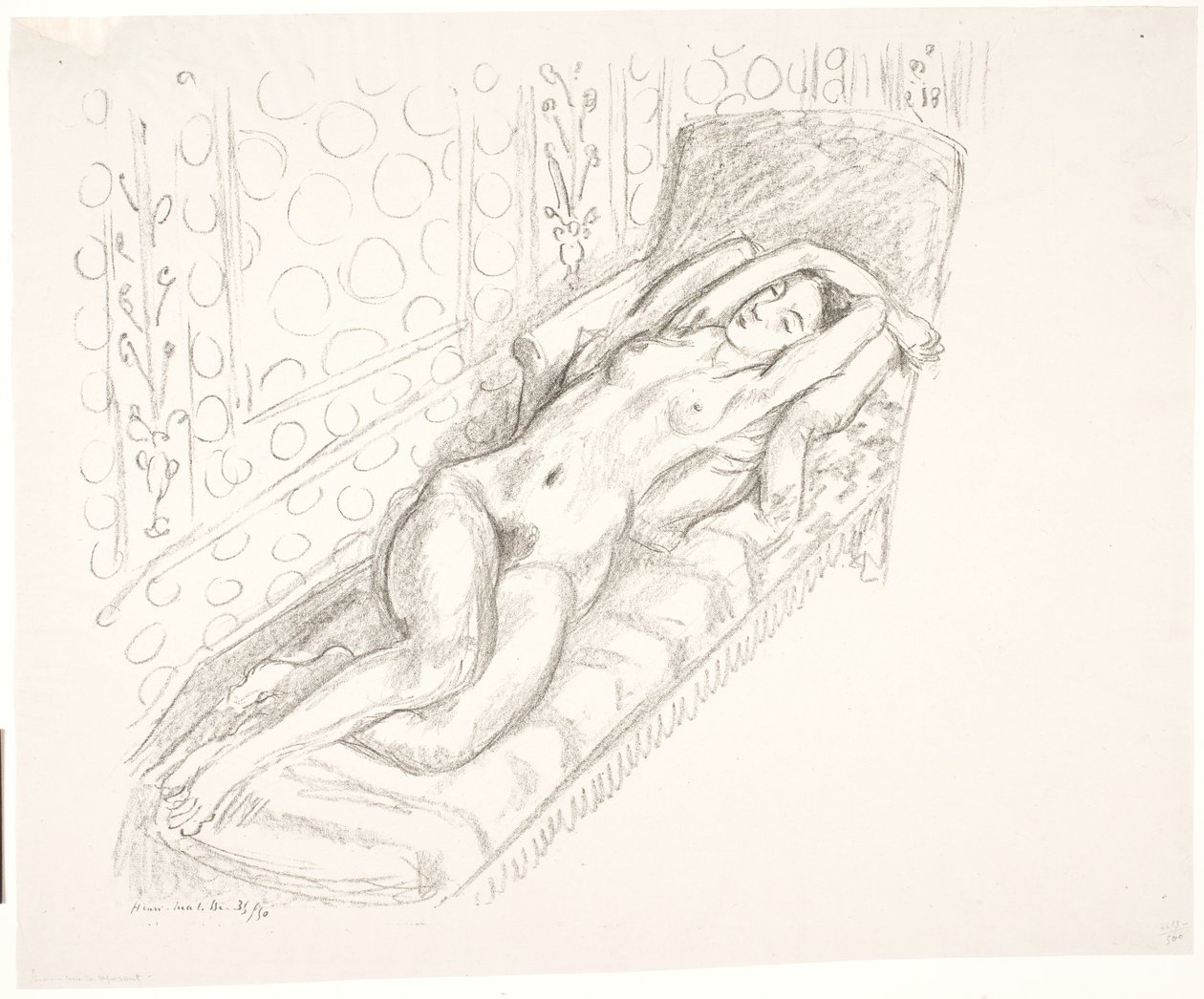 Naken kvinne, liggende på en sjeselong av Henri Matisse