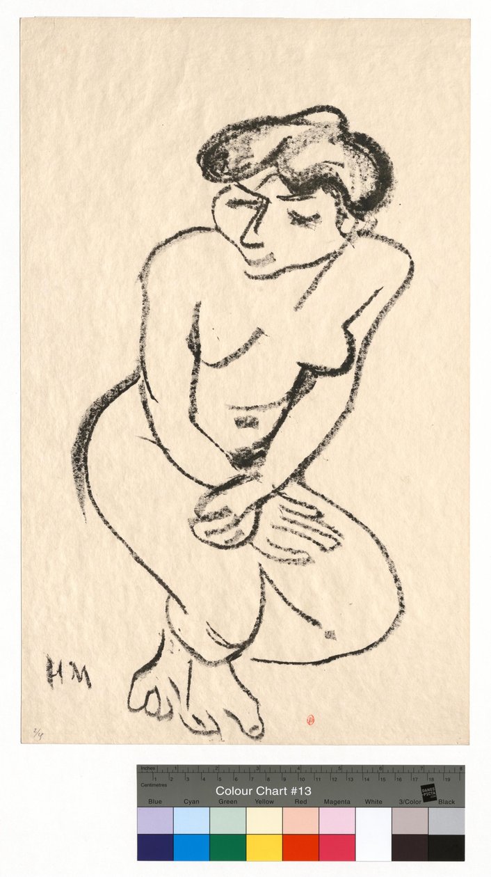 Hukende naken med nedslåtte øyne av Henri Matisse
