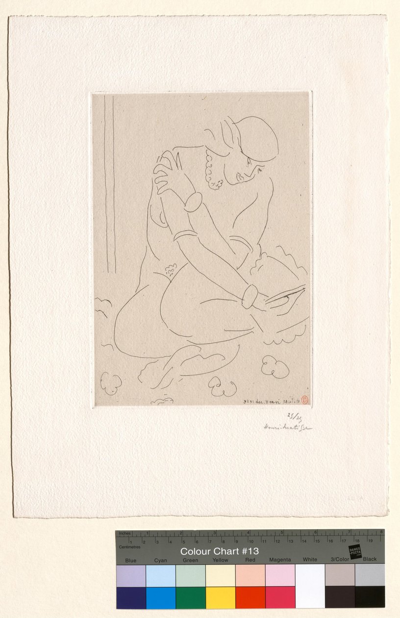 Huksittende akt, hånd på skulderen av Henri Matisse