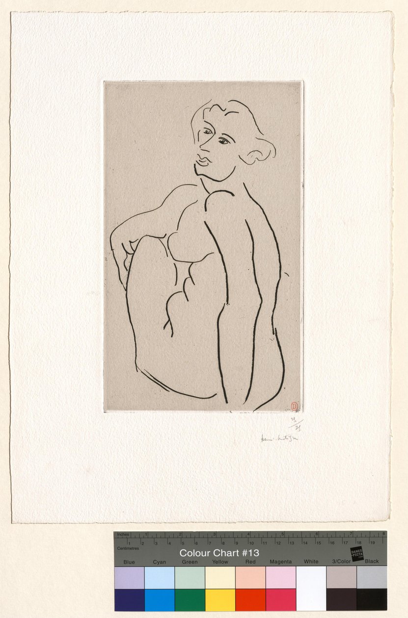 Sittende akt, ryggen sett i trekvartprofil av Henri Matisse