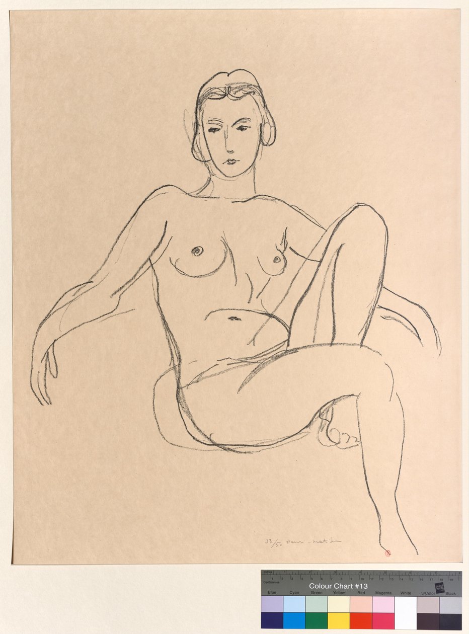 Sittende naken med utstrakte armer av Henri Matisse