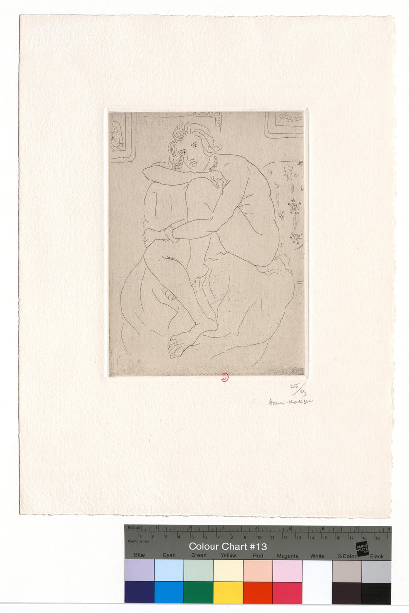 Sittende naken, hendene på knærne av Henri Matisse
