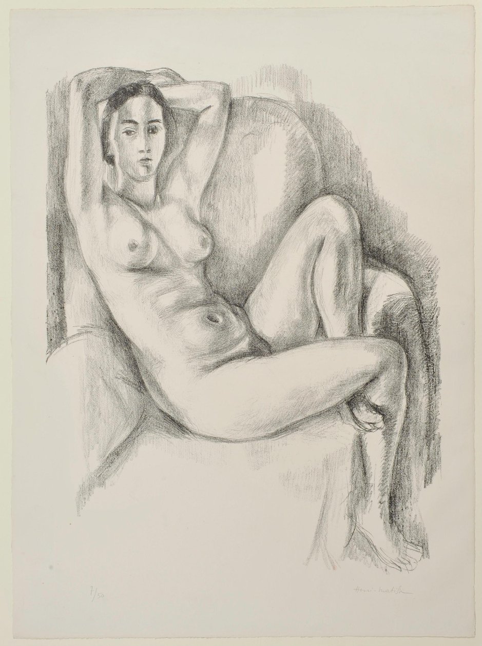 Akt med blå pute av Henri Matisse
