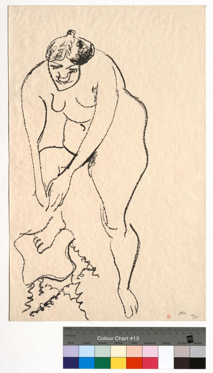Naken med høyre fot på en krakk av Henri Matisse