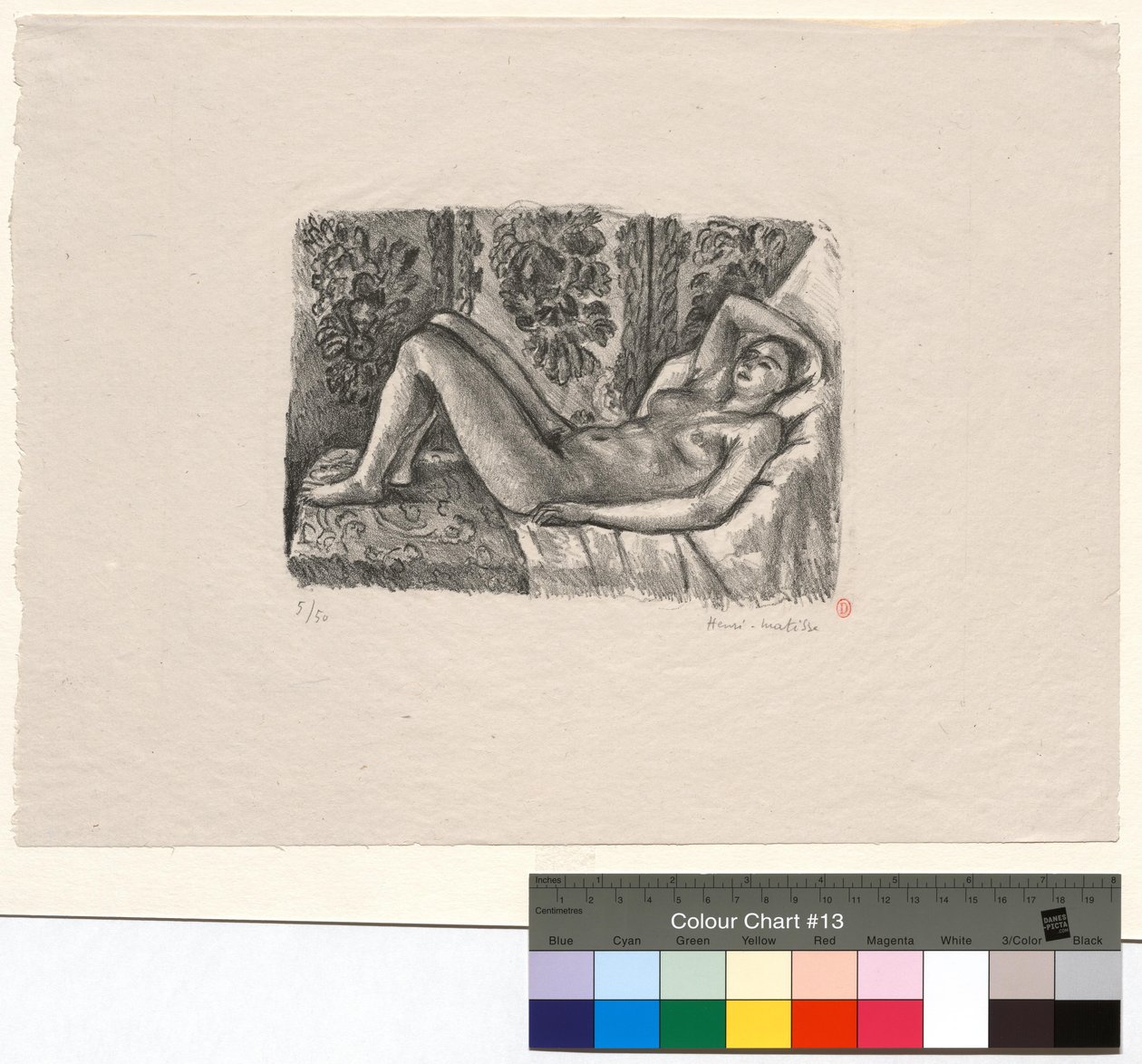 Liggende akt med Ludvig XIV-skjermen av Henri Matisse