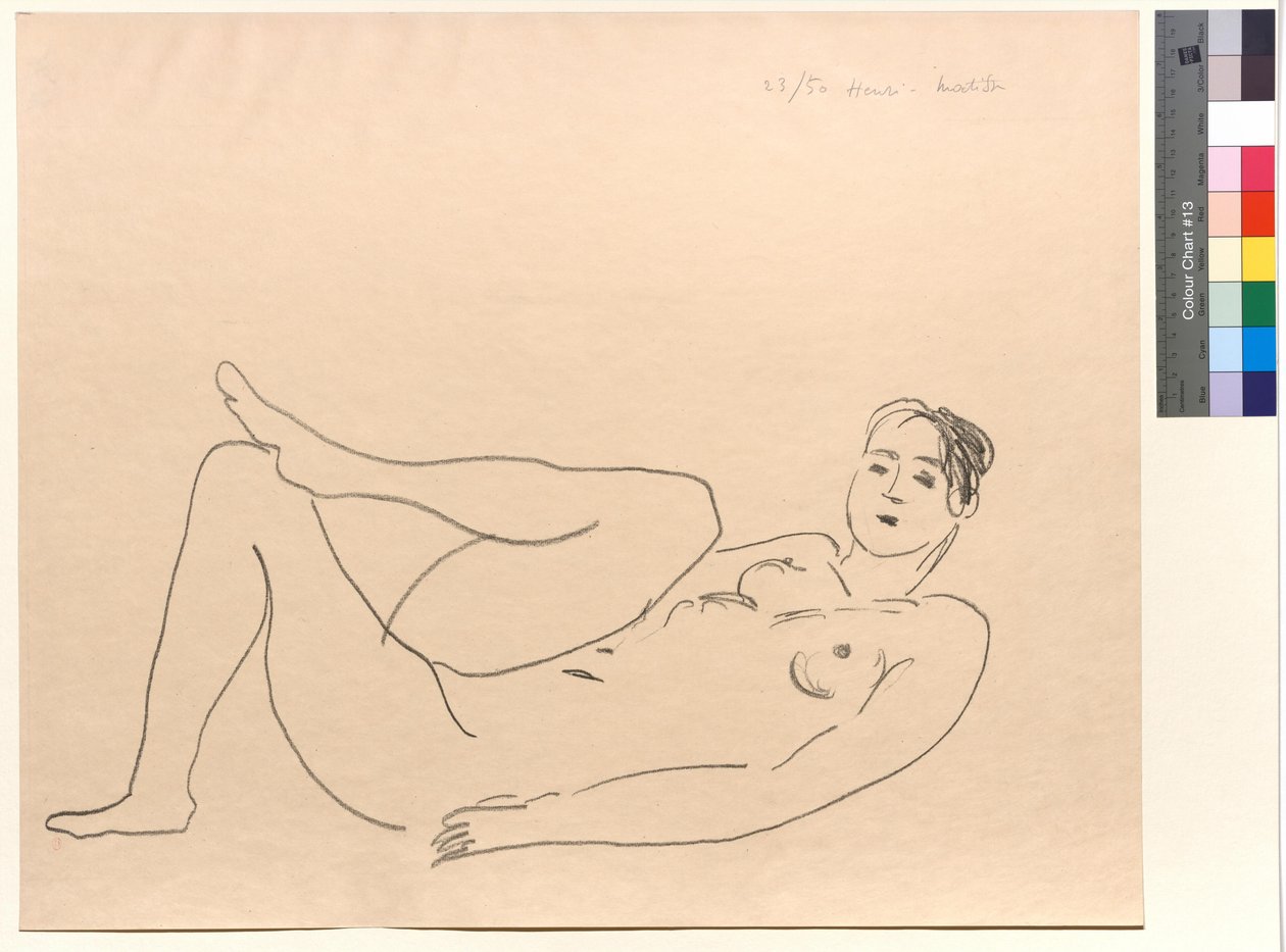 Liggende akt, bøyd ben: Studie av ben av Henri Matisse