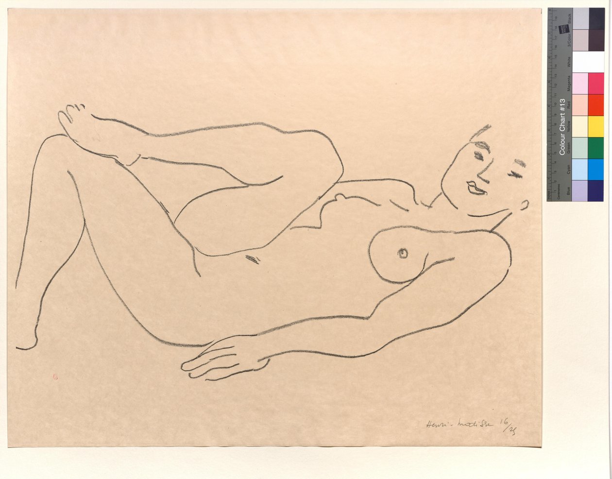 Naken, bøyd bein: Studi av bein av Henri Matisse