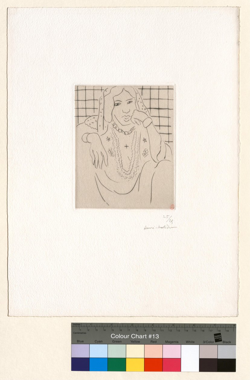 Odalisk mot rutete bakgrunn av Henri Matisse