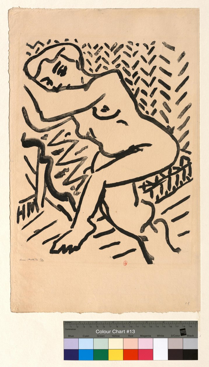 Liten lys skog eller sittende naken kvinne, sett i trekvart profil av Henri Matisse
