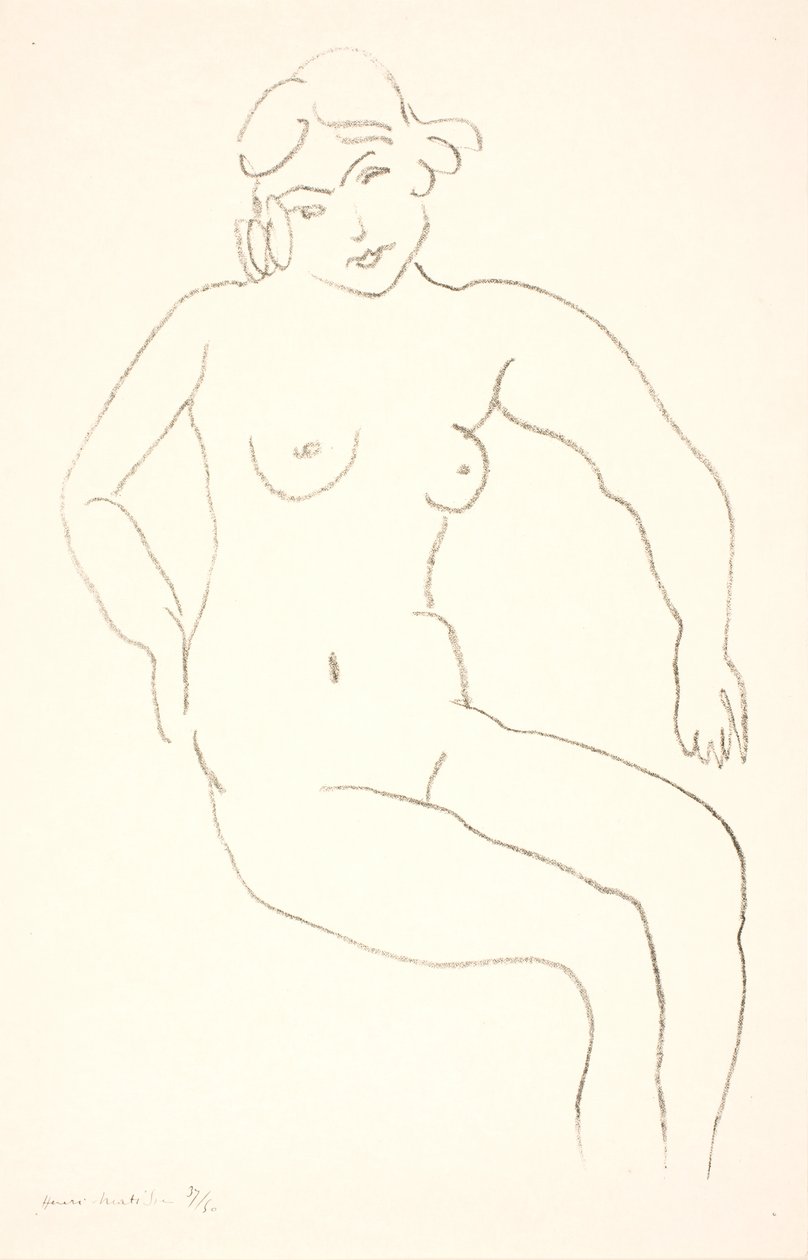 Sittende kvinnelig nakenmodell av Henri Matisse