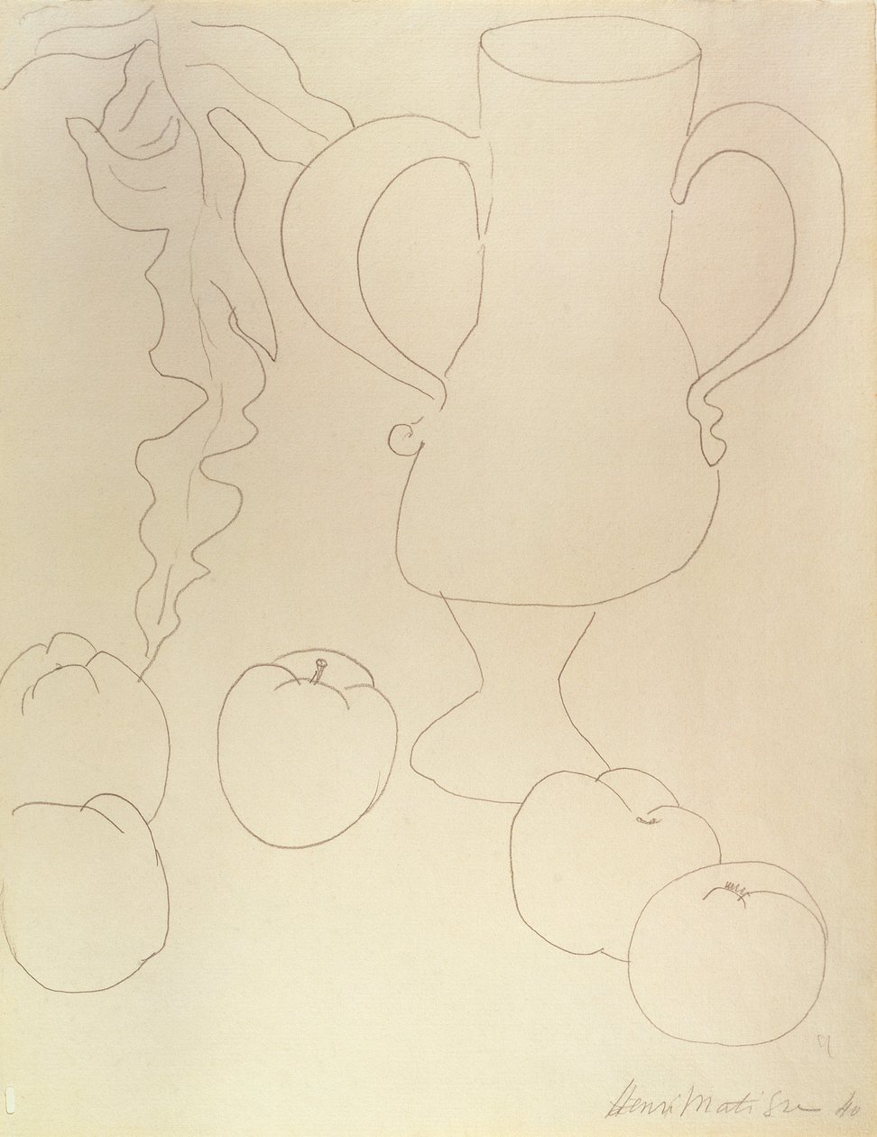 Stilleben med mugge og fersken av Henri Matisse