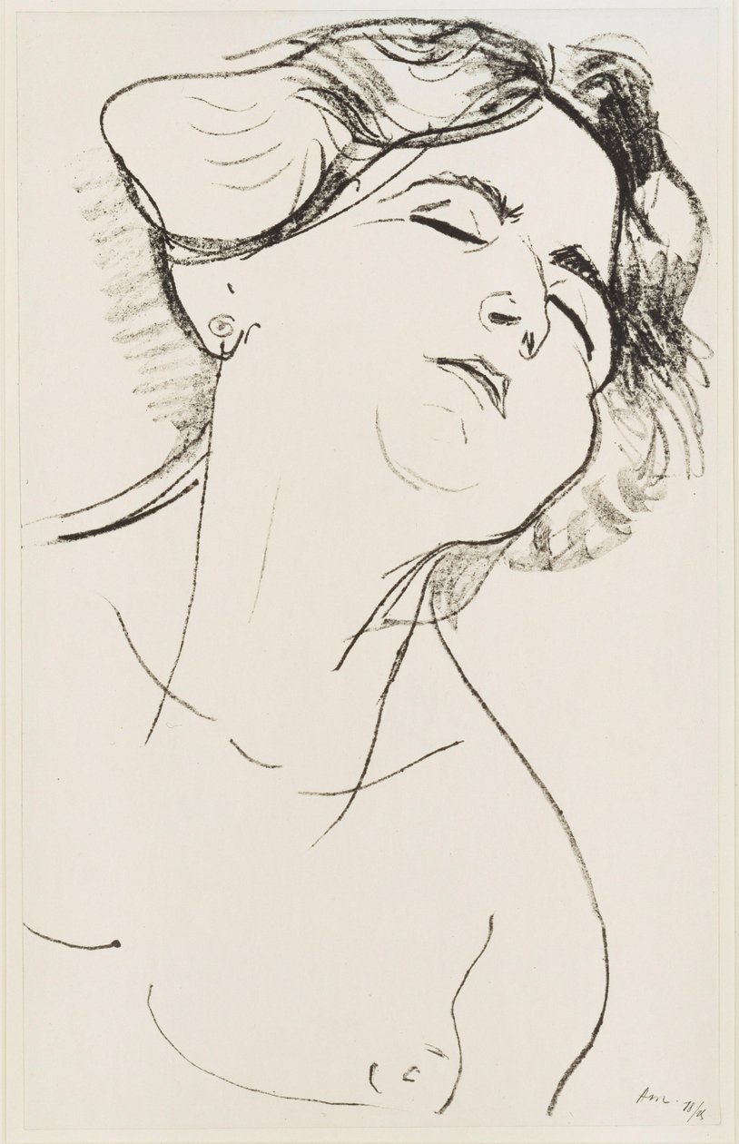 Kvinnehode med lukkede øyne av Henri Matisse