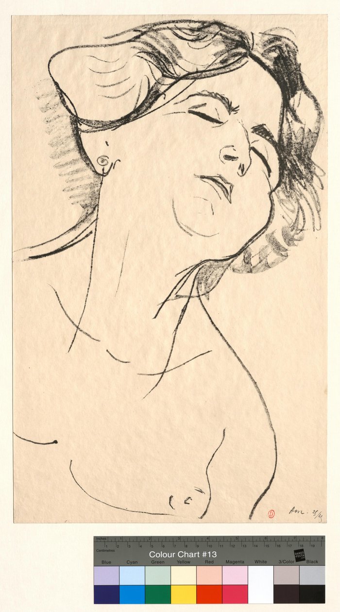 Kvinnehode, lukkede øyne av Henri Matisse