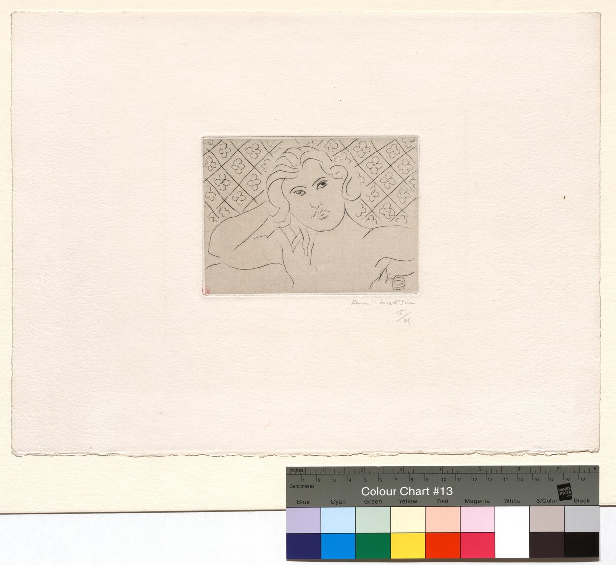 Torso, blomstrende bakgrunn av Henri Matisse