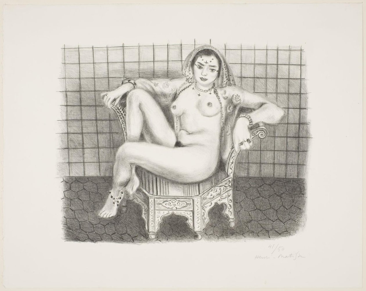 Ung hindu, sittende naken i en stol av Henri Matisse