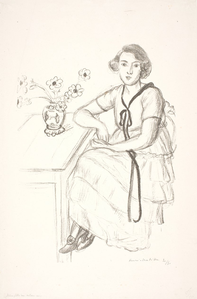 Ung kvinne med svart pyntebånd av Henri Matisse