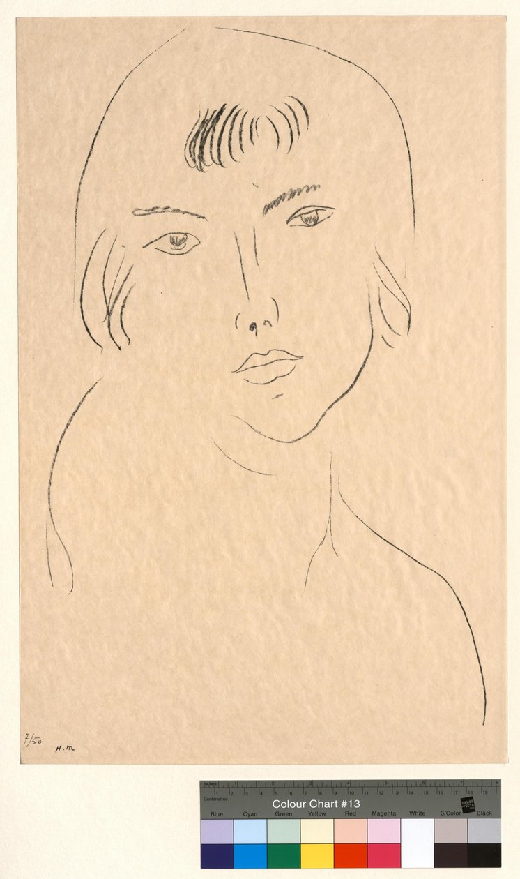 Ansikt med pannelugg av Henri Matisse