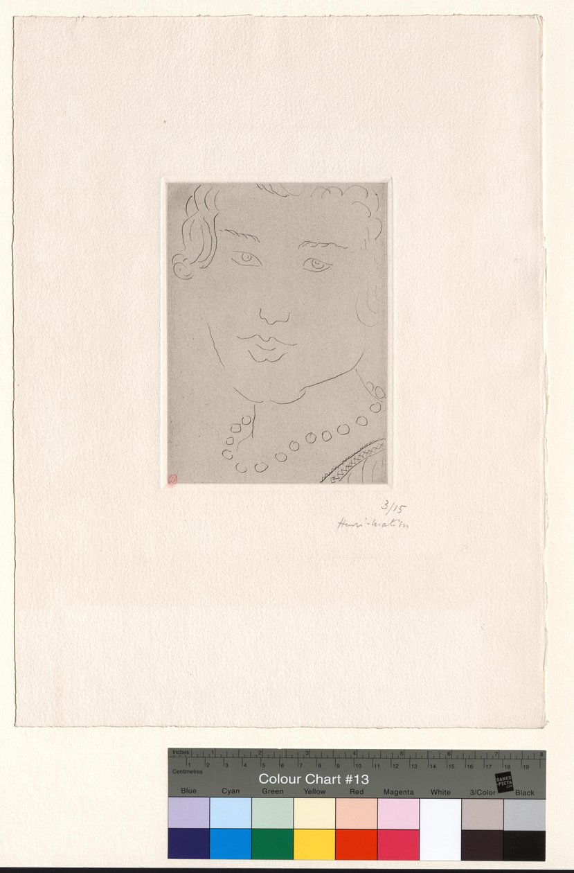 Ansikt med perlekjede av Henri Matisse