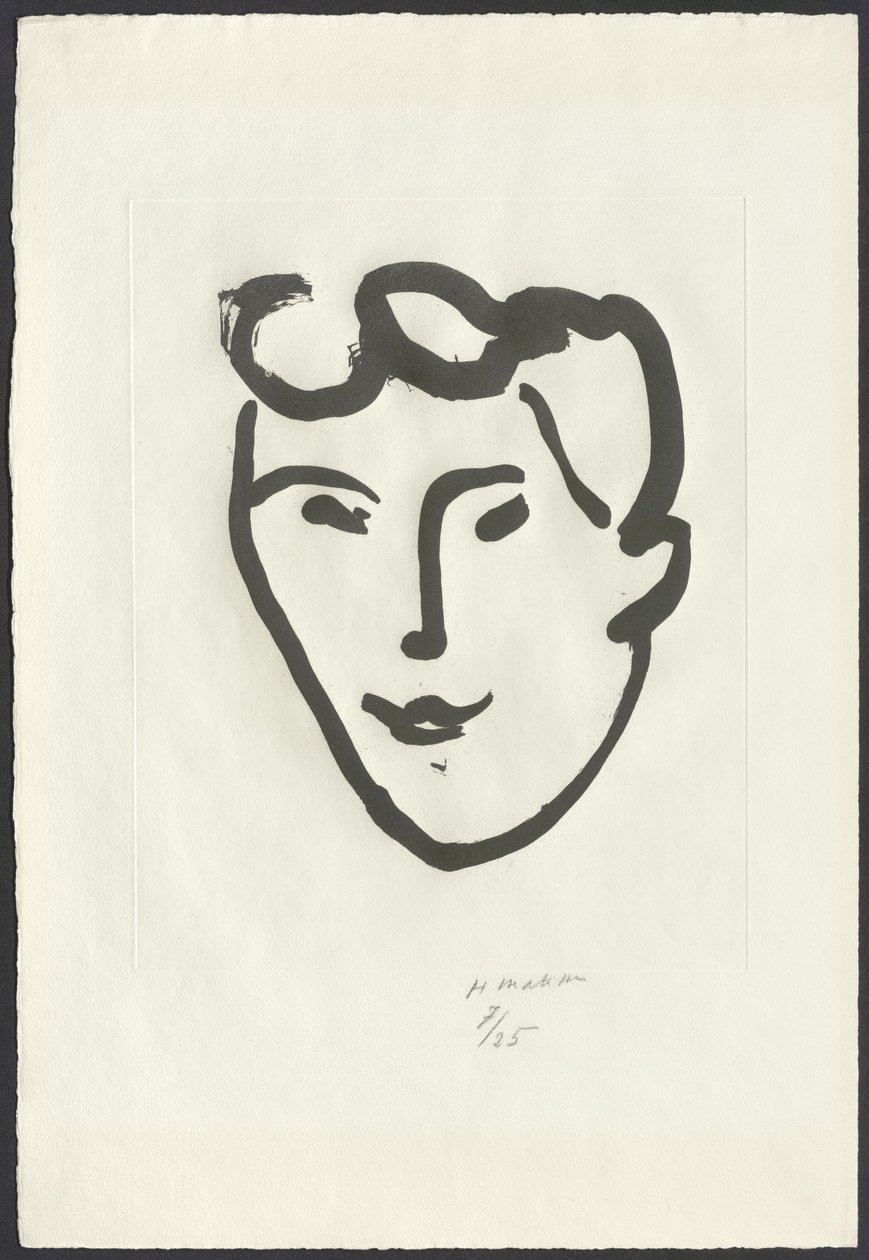 Kvinneansikt [Maske med ruller] av Henri Matisse