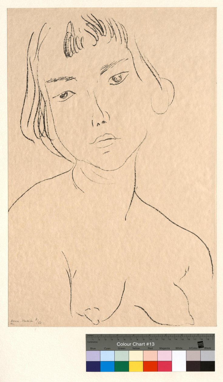 Ansikt lett bøyd mot venstre av Henri Matisse