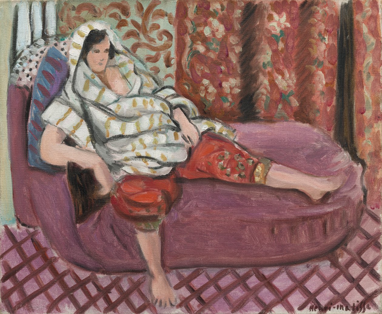 Kvinne på rosa divan av Henri Matisse