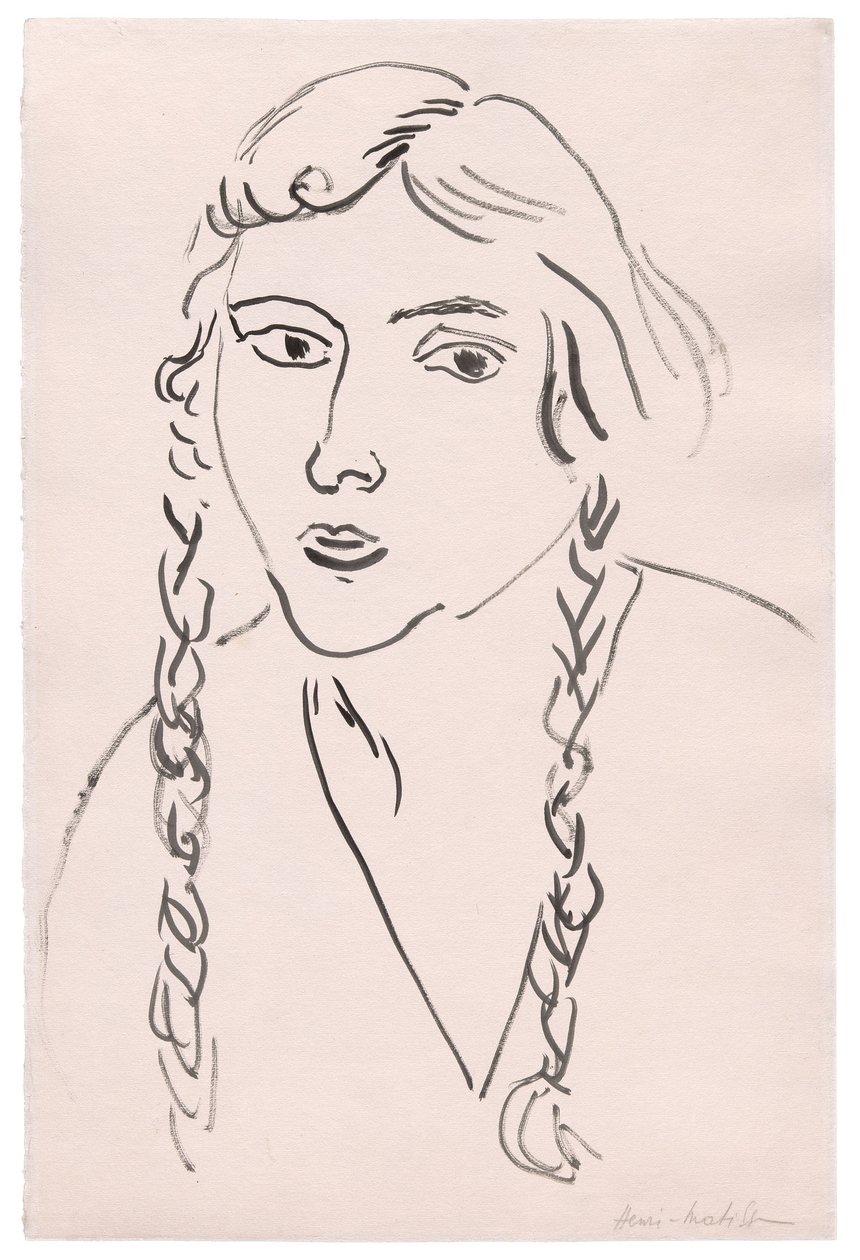 Ung jente med fletter av Henri Matisse