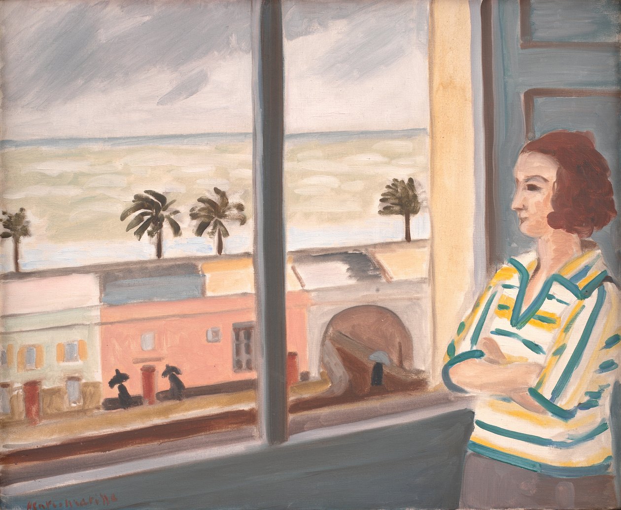 Ung kvinne som ser på havet, stormvær av Henri Matisse