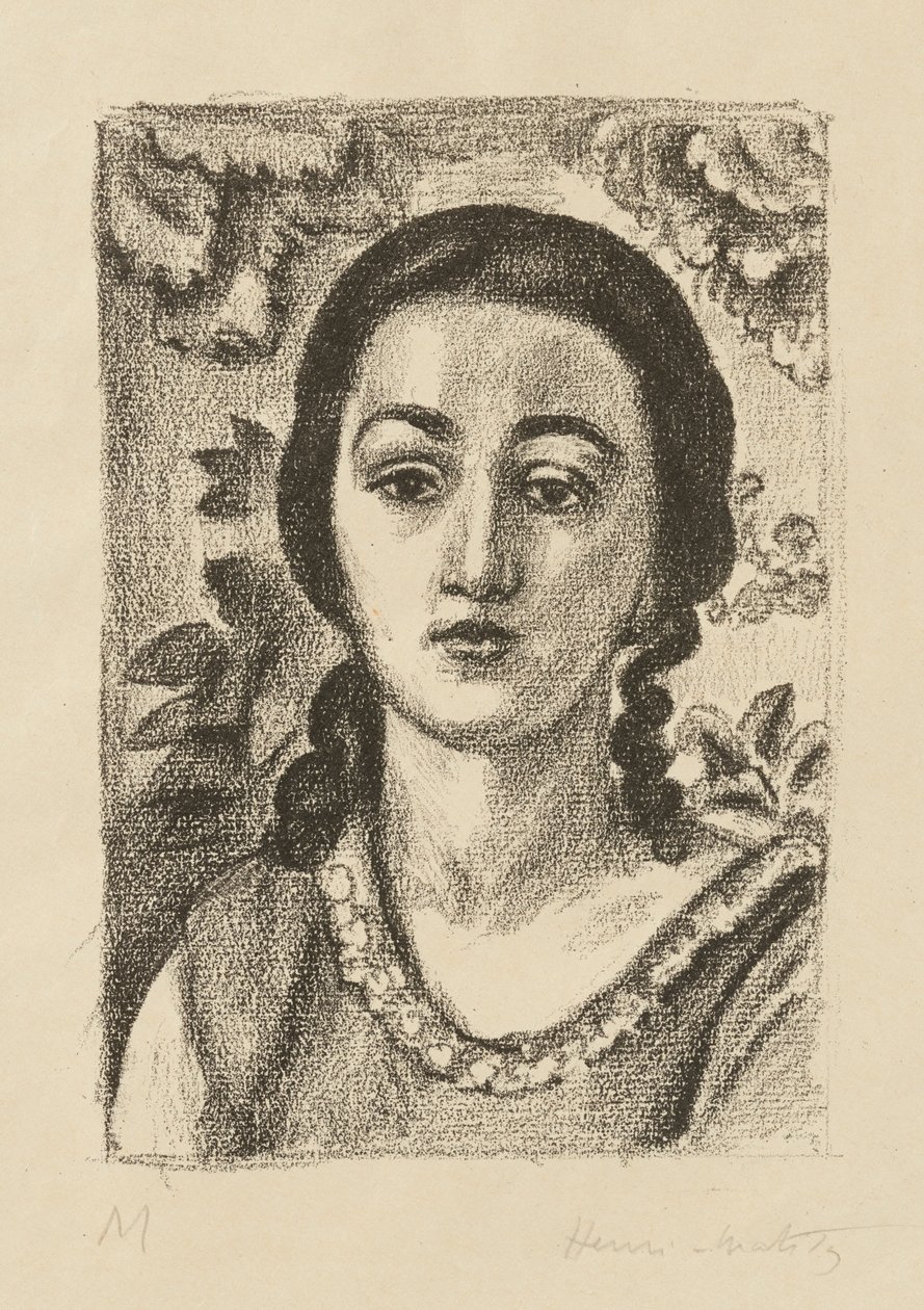 Ung kvinne med brune krøller av Henri Matisse