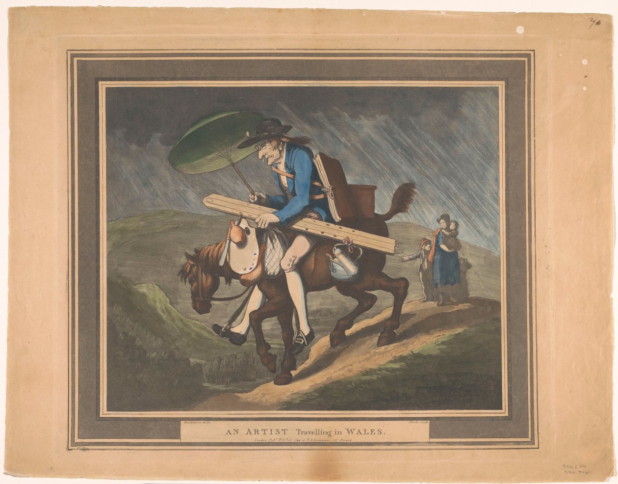 Artist som reiser gjennom Wales En artist som reiser i Wales (tittel på objekt) av Henri Merke