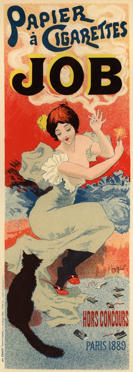Reklameplakat for silkepapirjobben, ca. 1900 av Henri Meunier