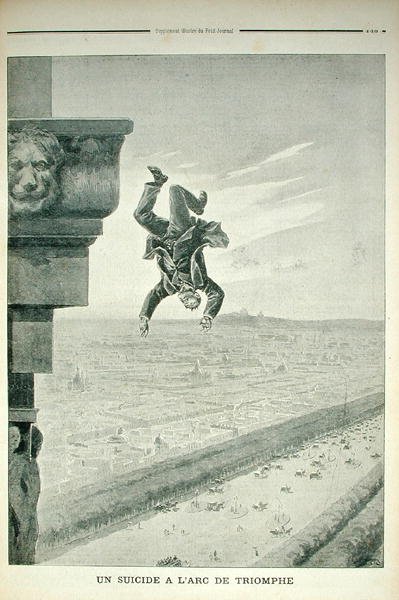 A Suicide at the Arc de Triomphe, fra Le Petit Journal, 8. mai 1898 av Henri Meyer