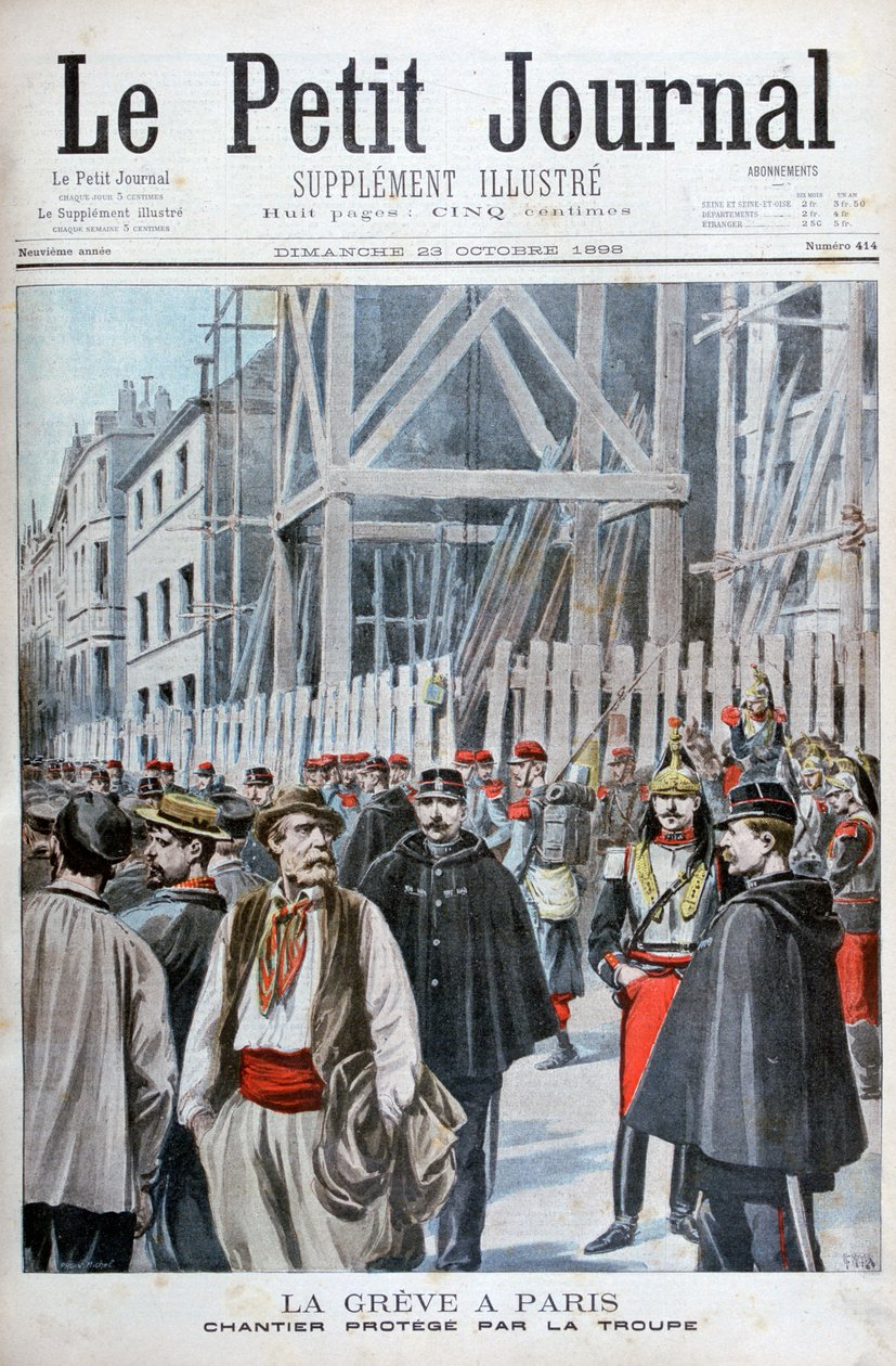 En streik i Paris, 1898 av Henri Meyer
