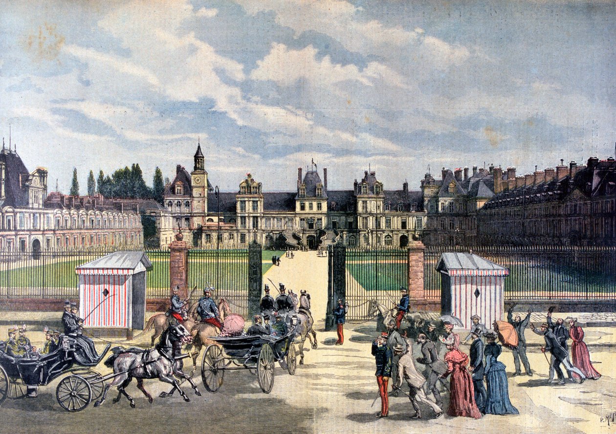 Ankomst av presidenten for Republique, Château de Fontainebleau, 1892 av Henri Meyer