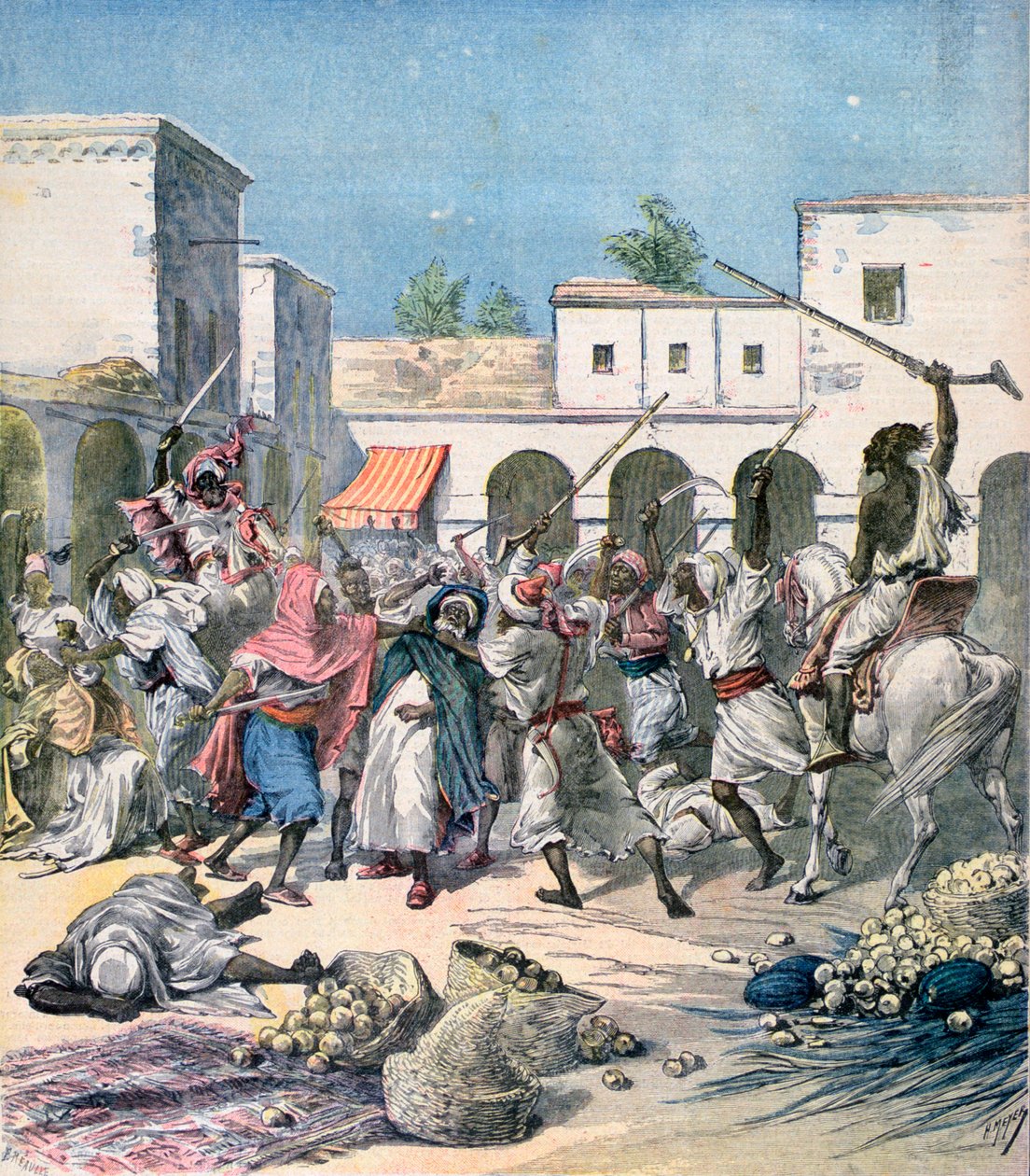 Attentat på en fransk samarbeidspartner, Marokko, 1891. av Henri Meyer