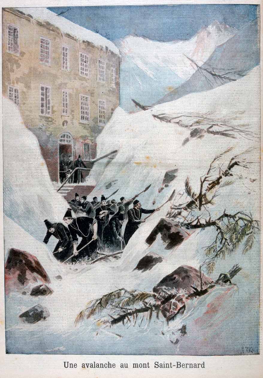 Skred ved Mont Saint-Bernard, Sveits, 1897 av Henri Meyer